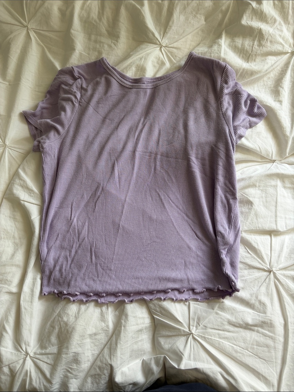American Eagle Outfitters Lavender Ribbed Short Sleeve Tee